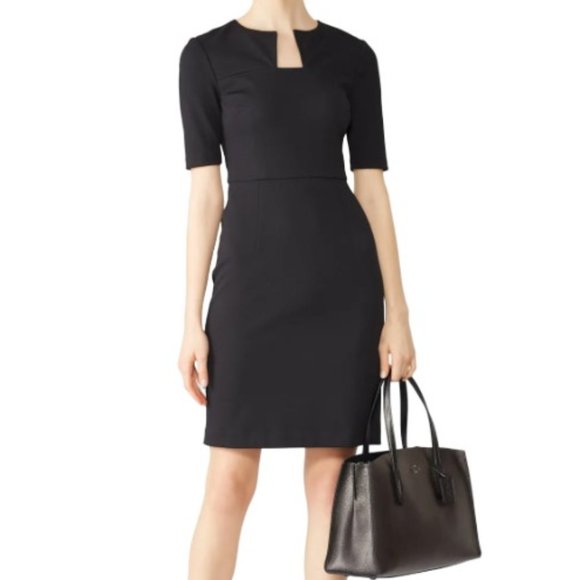 Trina Turk Dresses & Skirts - Trina Turk Black Sheath Lined Dress Notch Crew Neckline 10 EUC
